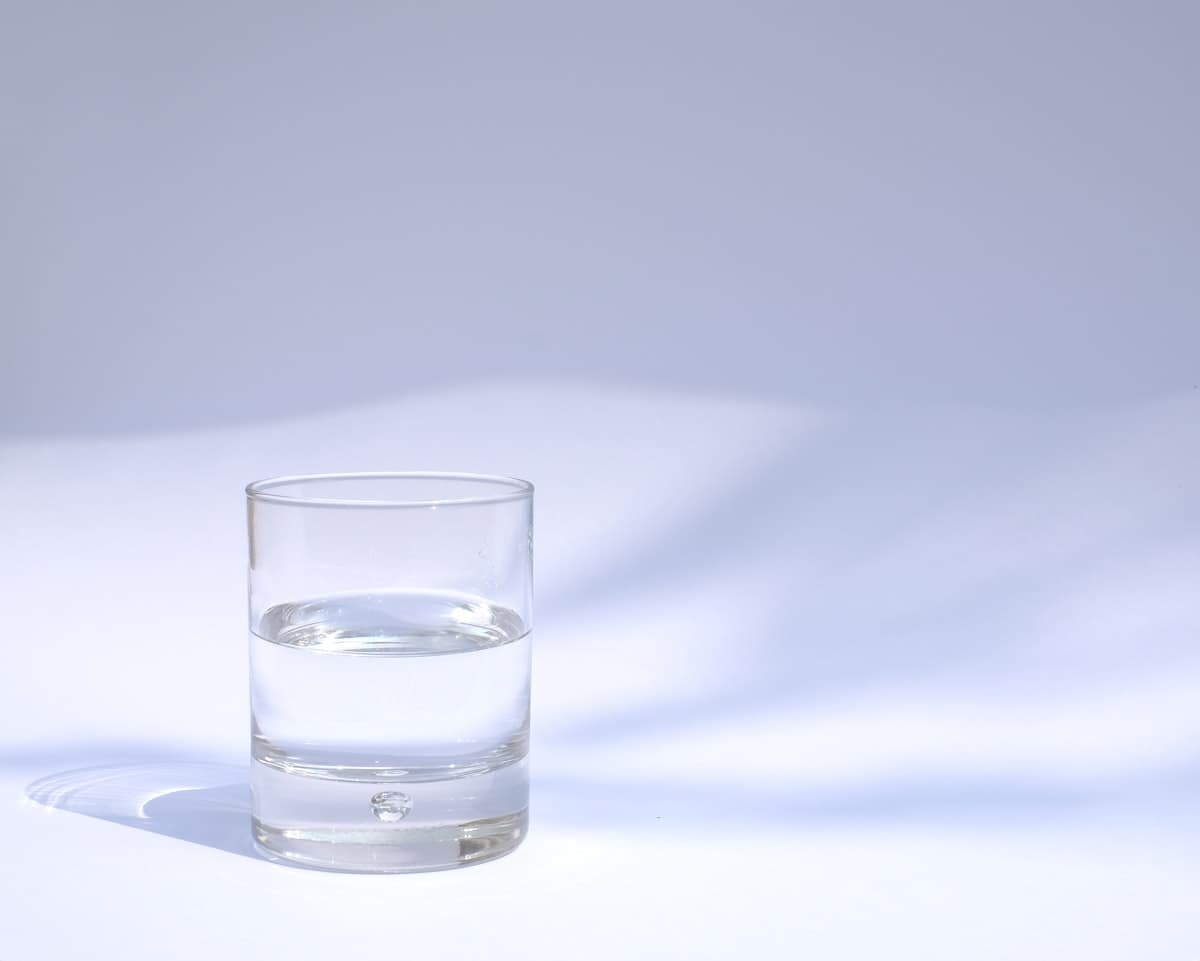 A clear glass of water